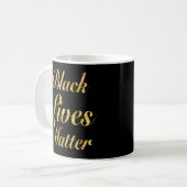 "SCHWARZE LEBEN-ANGELEGENHEIT" KAFFEETASSE (Vorderseite Links)