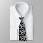 Schwarze Leben Krawatte<br><div class="desc">Schwarze Leben sind ein Halsband mit kühlem, auffälligem, weißem Typografie-Designmuster.</div>