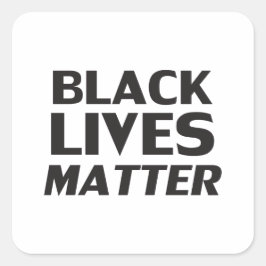 Schwarze Leben Materie Weiß Moderne Typografie Quadratischer Aufkleber