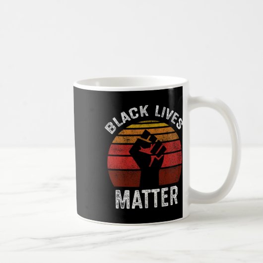 Schwarze Leben Problem Blm Retro Männer Frauen Kin Kaffeetasse (Rechts)