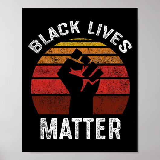 Schwarze Leben Problem Blm Retro Männer Frauen Kin Poster (Vorne)