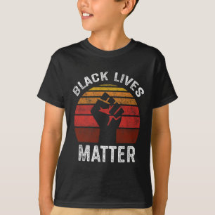 Schwarze Leben Problem Blm Retro Männer Frauen Kin T-Shirt