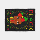 Schwarze Leben Problem Kleine Melanin Prinzessin S Fleecedecke (Vorderseite (Horizontal))