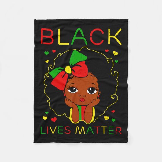 Schwarze Leben Problem Kleine Melanin Prinzessin S Fleecedecke (Vorderseite)