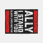 Schwarze Leben Problem nur ich stehe mit dir Fleecedecke (Vorderseite (Horizontal))