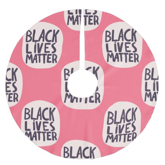 Schwarze Leben sind wichtig, kalligraphisches Must Polyester Weihnachtsbaumdecke (Vorderseite)