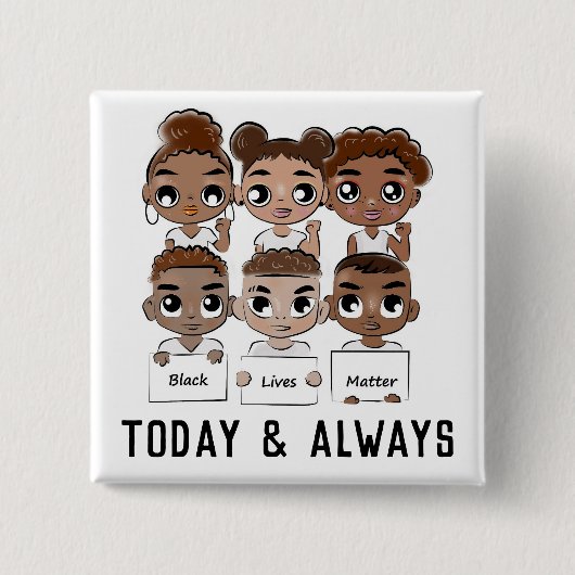 Schwarze Leben zählt heute und immer Button (Vorderseite)