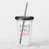 Schwarze Lebensfrage Acryltrinkbecher (Rückseite)
