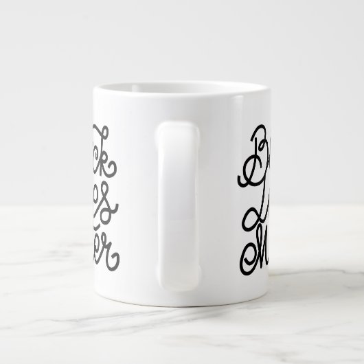 Schwarze Lebensfrage Jumbo-Tasse (Rückseite)