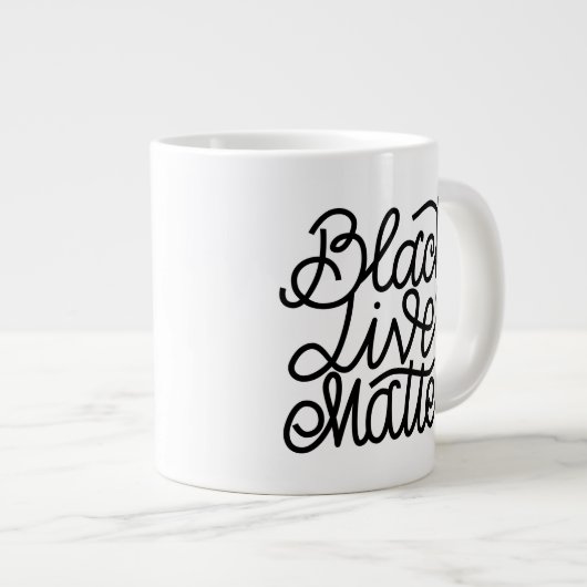 Schwarze Lebensfrage Jumbo-Tasse (Vorderseite Rechts)