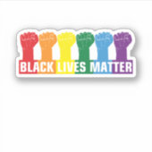 SCHWARZE LEBENSMITTEL - BLM Rainbow Aufkleber (Vorderseite)