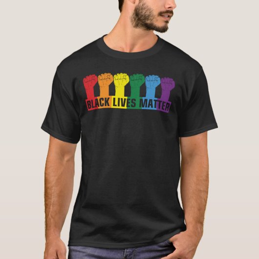 SCHWARZE LEBENSMITTEL - BLM Rainbow T-Shirt (Vorderseite)
