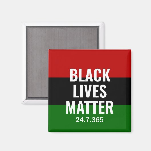 SCHWARZE LEBENSMITTEL MATTER 24 7 365 BLM BHM MAGNET (Vorderseite/Rückseite)