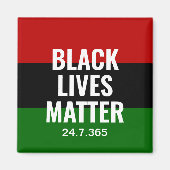 SCHWARZE LEBENSMITTEL MATTER 24 7 365 BLM BHM MAGNET (Vorne)