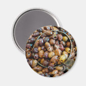 Schwarze Leccino Olive Magnet (Vorderseite/Rückseite)