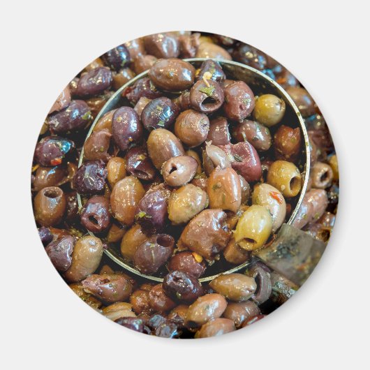 Schwarze Leccino Olive Magnet (Vorne)
