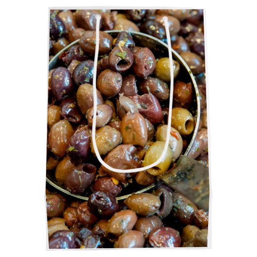 Schwarze Leccino Olive Mittlere Geschenktüte (Rückseite)