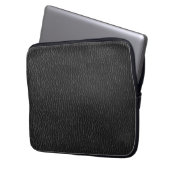 Schwarze Leder-Oberflächenstruktur Laptopschutzhülle (Vorderseite Links)