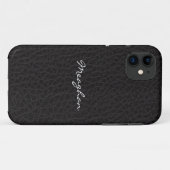 Schwarze lederne Beschaffenheit iPhone 5 Abdeckung Case-Mate iPhone Hülle (Rückseite (Horizontal))