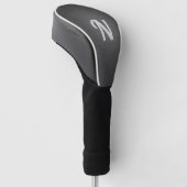 Schwarze lederne Beschaffenheits-mit Monogramm Golf Headcover (angewinkelt)