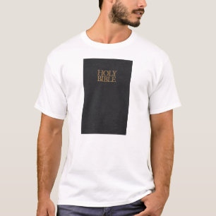 Schwarze lederne heilige Bibel-Abdeckung T-Shirt