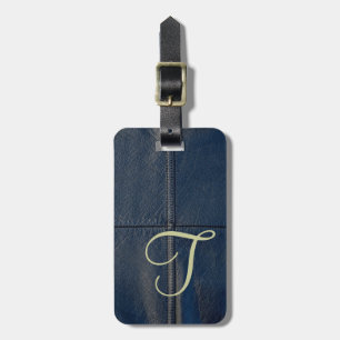 Schwarze lederne Imitat-Blick-Naht Gepäckanhänger