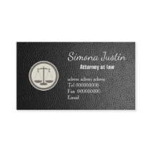 Schwarze lederne Rechtsanwalts-Visitenkarte
