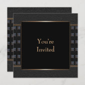 Schwarze lederne schwarze Party Einladung (Vorne/Hinten)