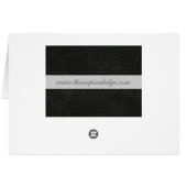 Schwarze lederne Tischnummer gefaltete Karte (Rückseite Horizontal)