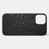 Schwarze Lederoptik Case-Mate iPhone Hülle (Rückseite (Horizontal))