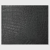 Schwarze Lederoptik Geschenkpapier (Flach)