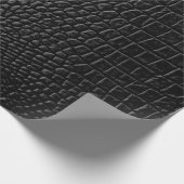 Schwarze Lederoptik Geschenkpapier (Ecke)