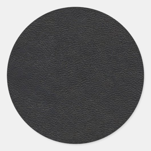 Schwarze Lederoptik Runder Aufkleber (Vorderseite)