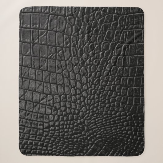 Schwarze Lederoptik Sherpadecke (Vorderseite)