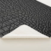 Schwarze Lederoptik Sherpadecke (3/4)