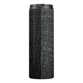Schwarze Lederoptik Thermosbecher (Rückseite)