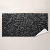 Schwarze Ledertextur Badehandtuch (Badehandtuch)