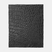 Schwarze Ledertextur Fleecedecke (Vorderseite)