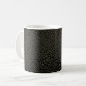 Schwarze Ledertextur oder Hintergrund. abstrakt,an Kaffeetasse (Vorderseite Links)