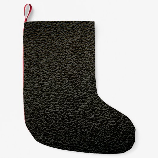 Schwarze Ledertextur oder Hintergrund. abstrakt,an Kleiner Weihnachtsstrumpf (Vorderseite)