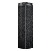 Schwarze Ledertextur oder Hintergrund. Leder,Textu Thermosbecher (Rückseite)