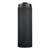 Schwarze Ledertextur oder Hintergrund. Leder, Texu Thermosbecher (Vorderseite)