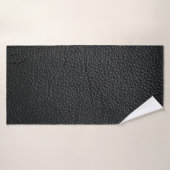 Schwarze Ledertextur und Hinterleder, Textur Badehandtuch (Badehandtuch)