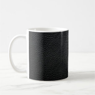 Schwarze Ledertextur und Hinterleder, Textur Kaffeetasse