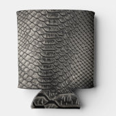 Schwarze Ledertextur, Verwendung im Hintergrund. Dosenkühler (Rückseite)