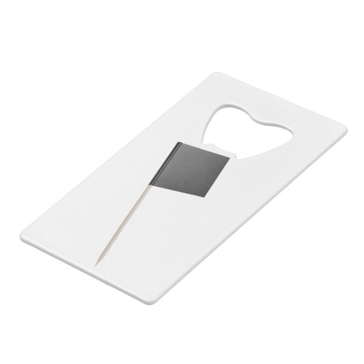 Schwarze leere Zahnscheibe Geldbeutel Flaschenöffner (Vorderseite Schrägansicht)