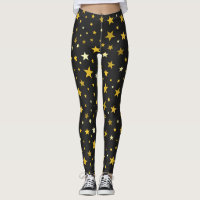 Schwarze Leggings aus Gold