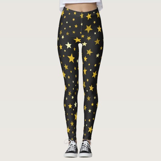 Schwarze Leggings aus Gold (Vorderseite)