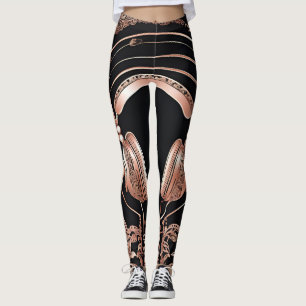 Schwarze Leggings Kopfhörer entwerfen Shine AI art
