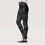 Schwarze Leggings Marmorsteindesign<br><div class="desc">Moderne MIGNEE Design Black Marble Stone Leggings</div>